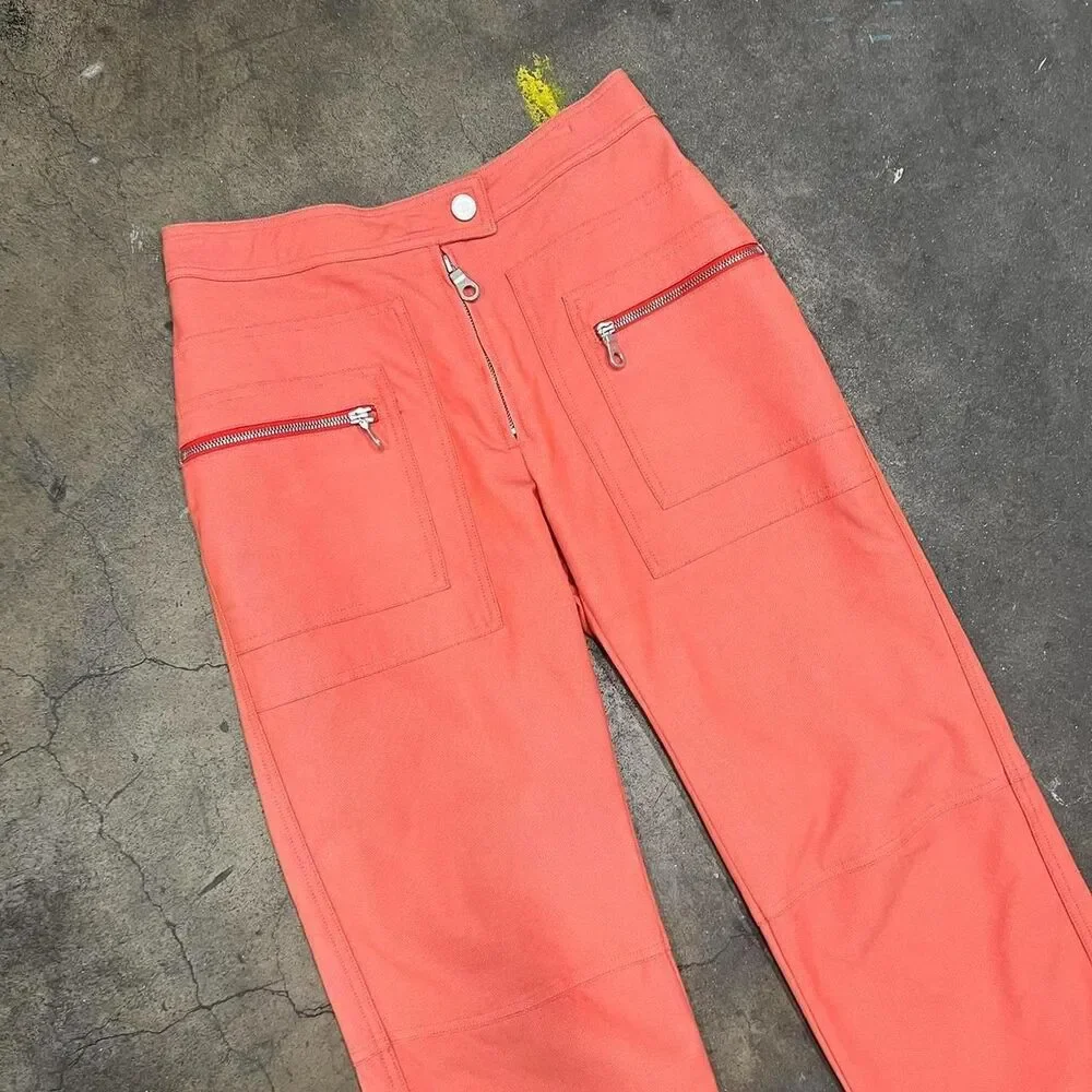 SS 2002 Chanel Identification orange peach utility cargo style pants 02S IT42